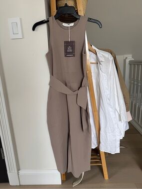 NWT Sleeveless Taupe Midi Sleeveless Dress